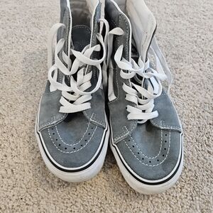 Vans White and Gray High-Top Sneakers
